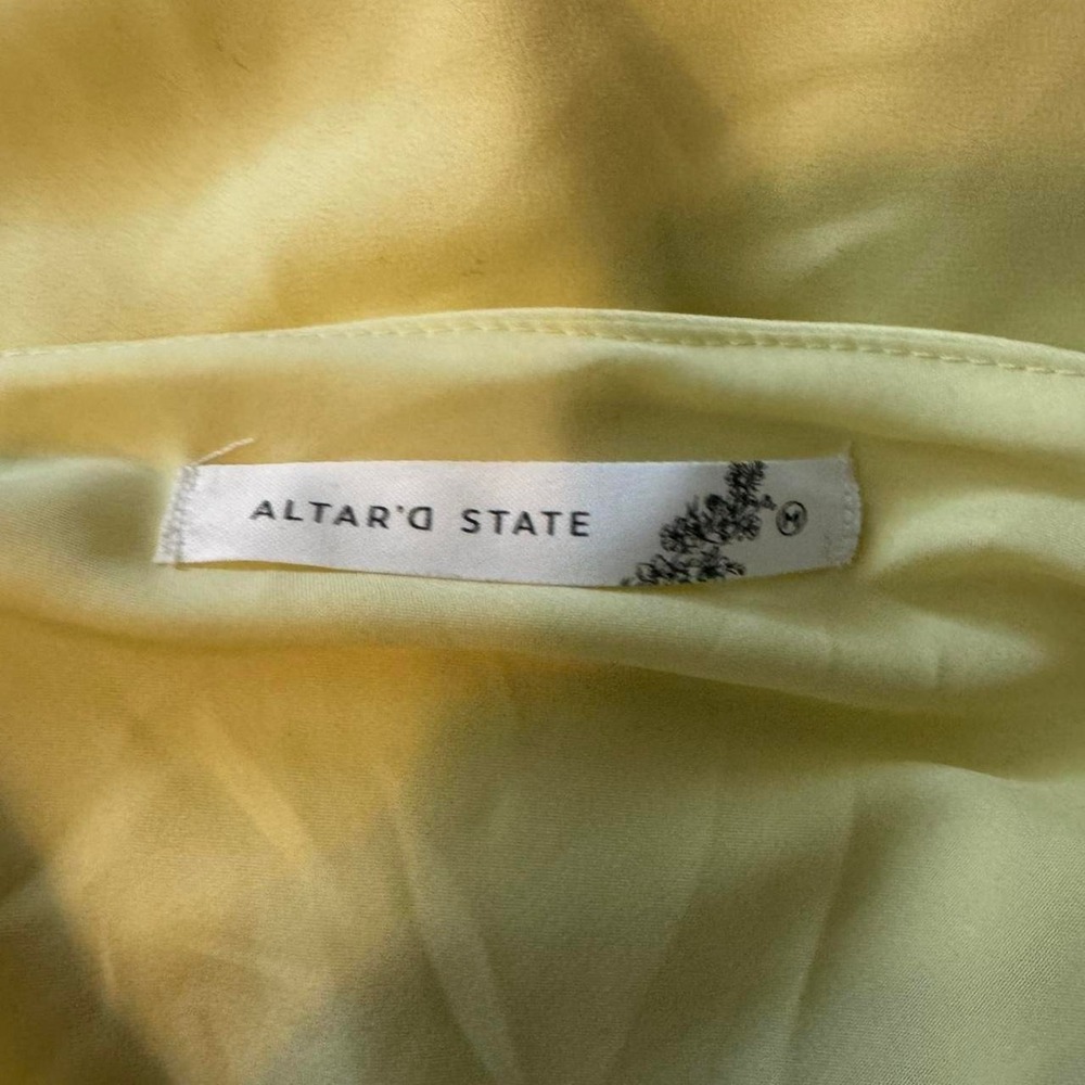 Altar'd State Butter Yellow Cowl Neck Tank Mini Dress, Medium - Picture 4 of 5